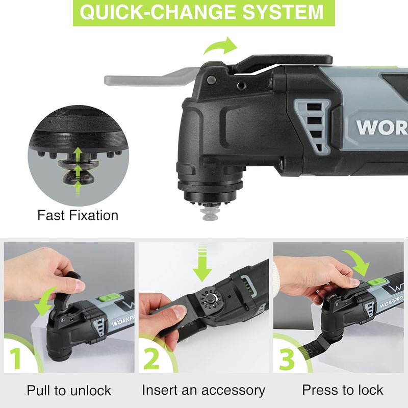 300W Oscillating Multi Tool Kit Rpm 7 Speed