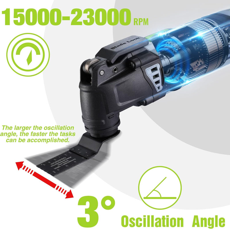300W Oscillating Multi Tool Kit Rpm 7 Speed