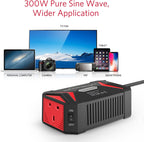 300W Pure Sine Wave Power Inverter 12V to