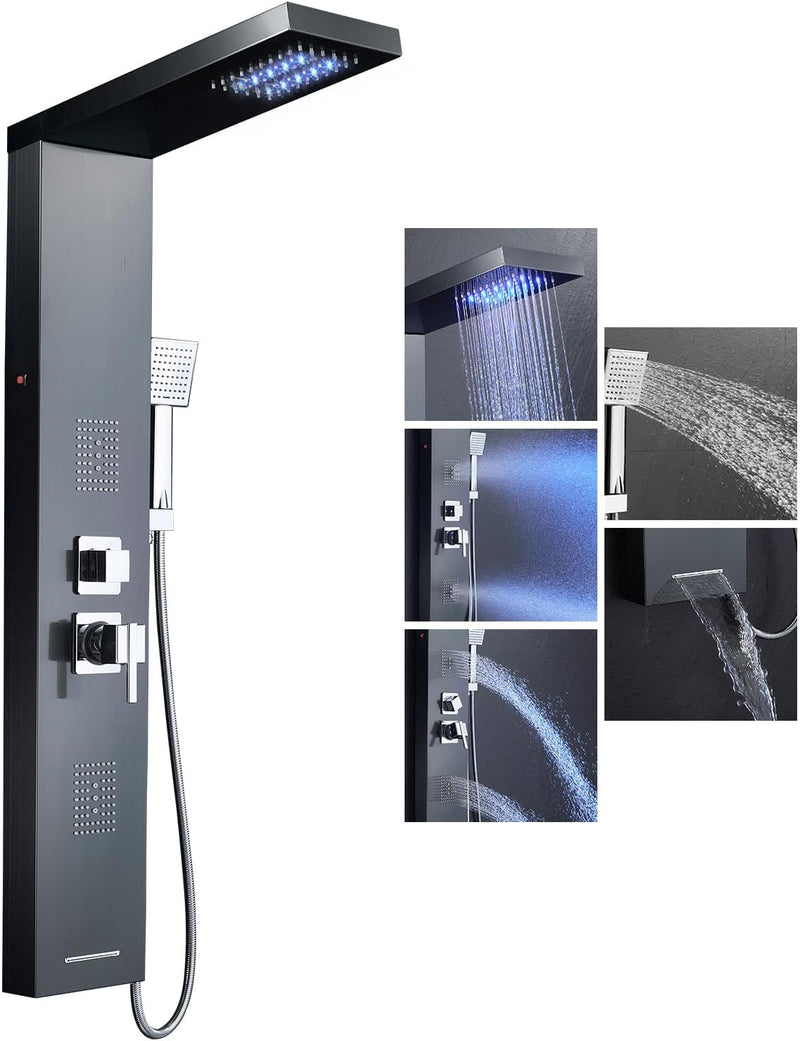 6 in 1 LED Shower Tower Panel
