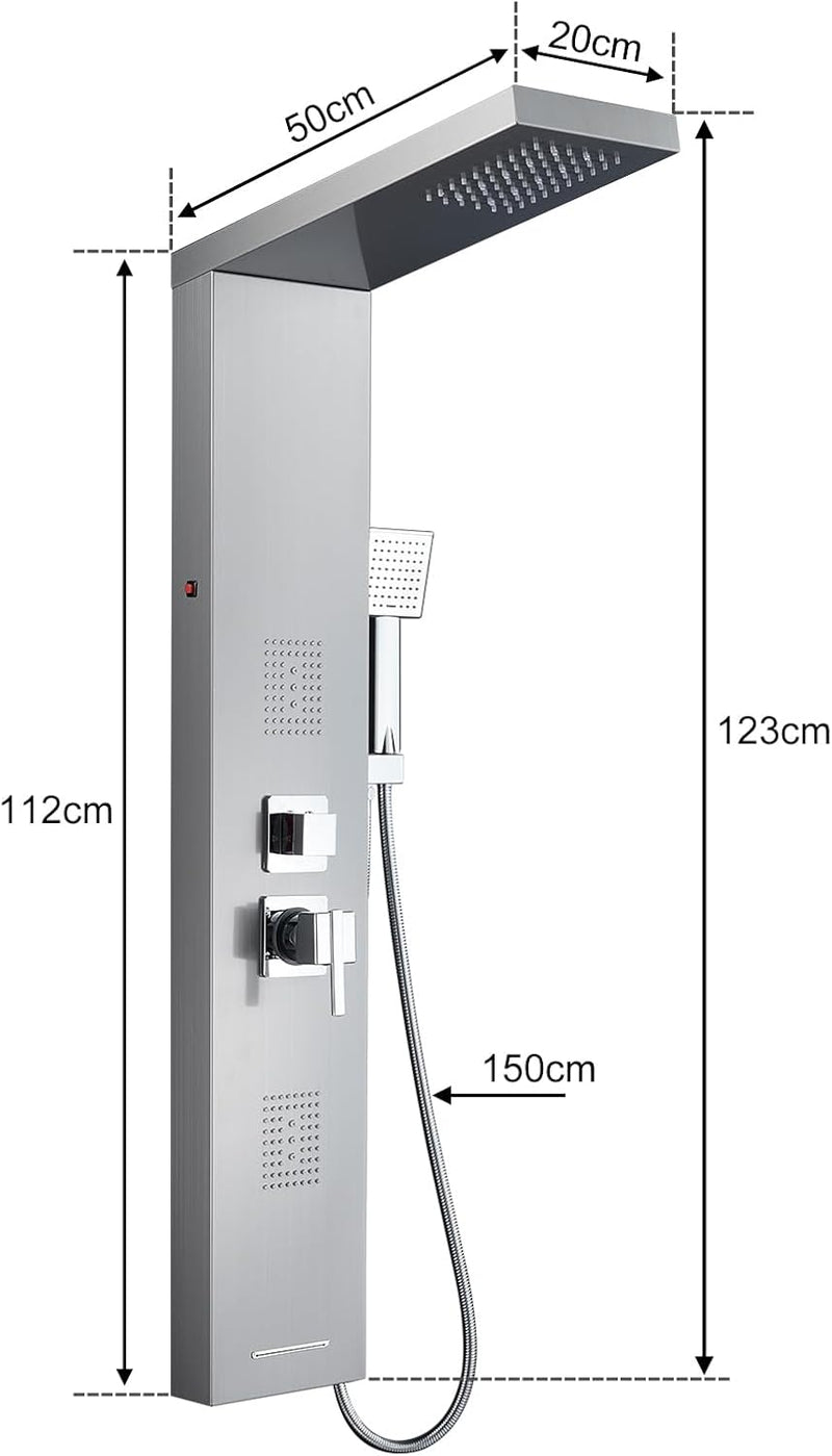 6 in 1 LED Shower Tower Panel