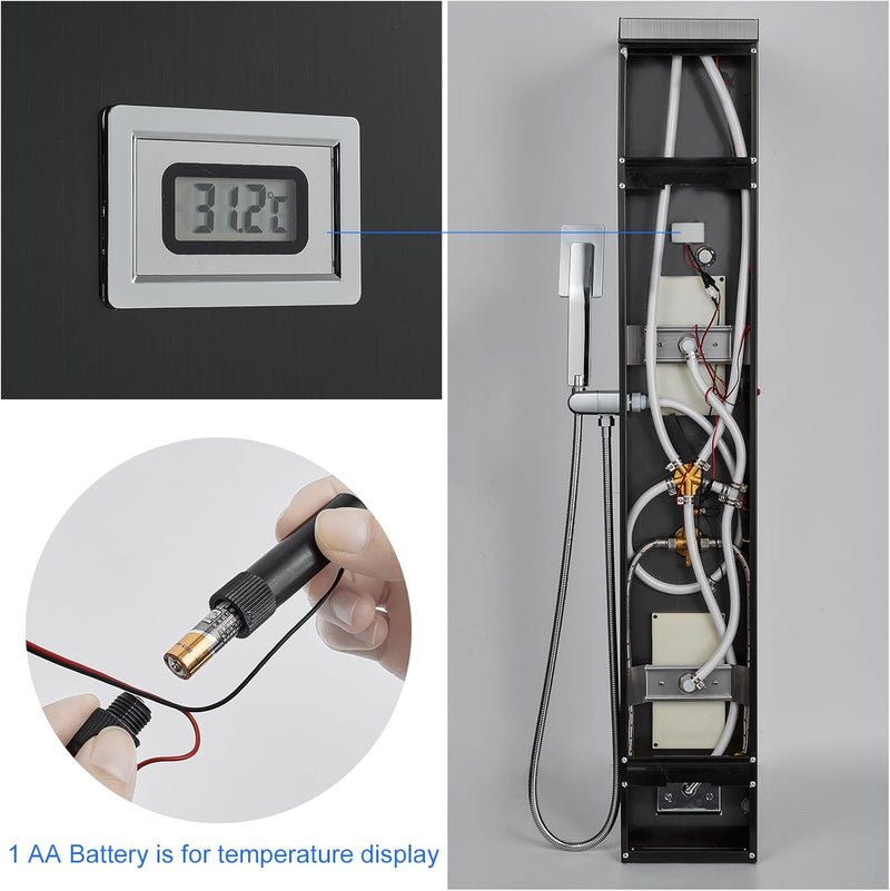 6 in 1 LED Shower Tower Panel