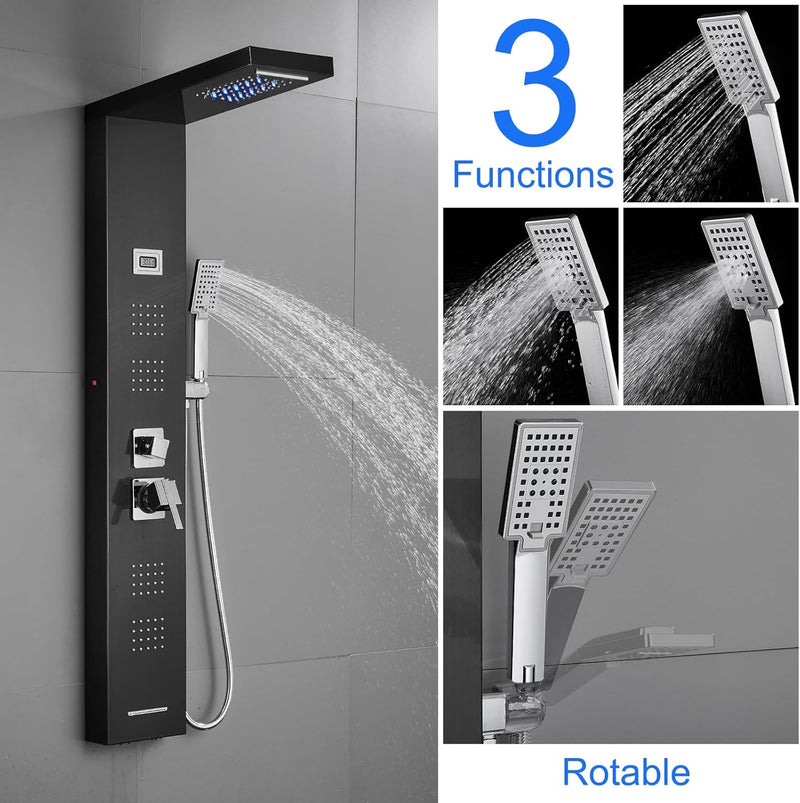 6 in 1 LED Shower Tower Panel