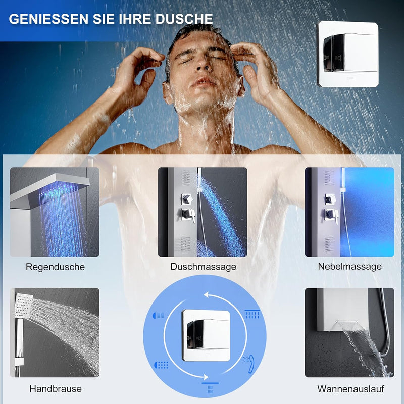 6 in 1 LED Shower Tower Panel