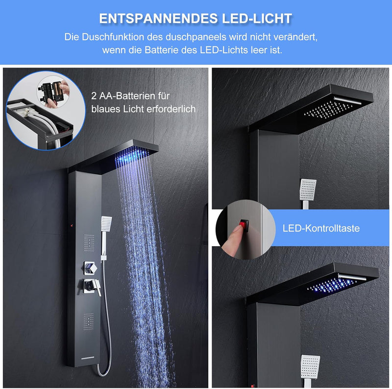 6 in 1 LED Shower Tower Panel