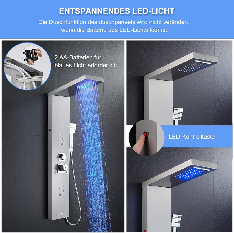 6 in 1 LED Shower Tower Panel