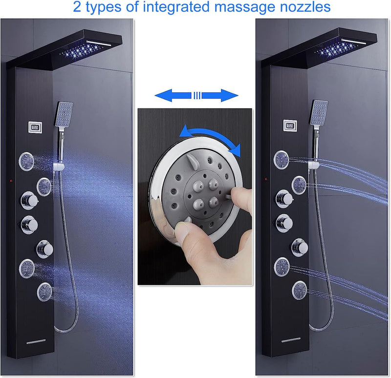 6 in 1 LED Shower Tower Panel