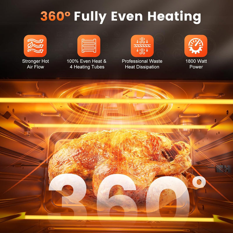 30L Air Fryer Oven with Rotisserie 1800W 18