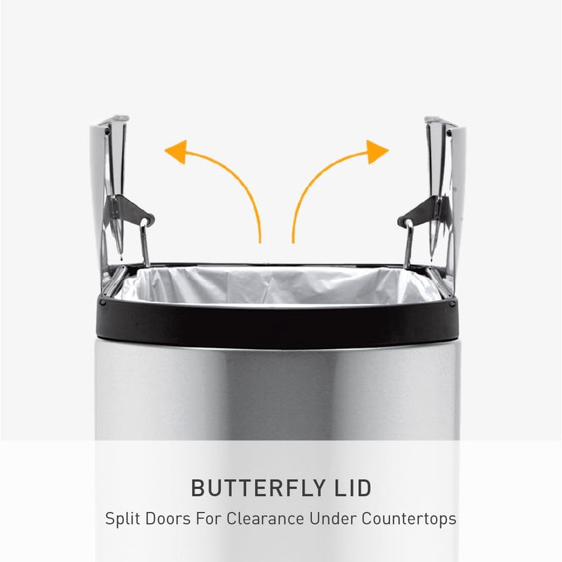 30L Slim Butterfly Kitchen Pedal Bin