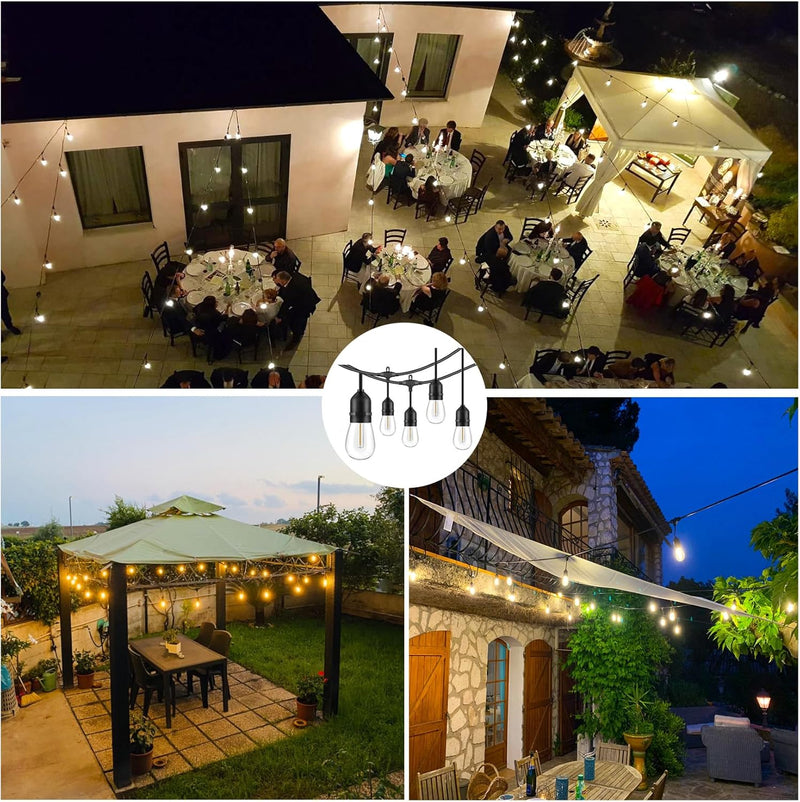 30m Festoon Lights Outdoor with Dimmerremote 32 LED