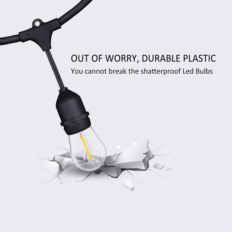 30m Festoon Lights Outdoor with Dimmerremote 32 LED