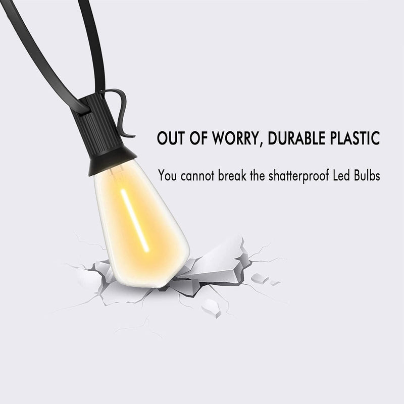 30m Festoon Lights Outdoor with Dimmerremote 32 LED