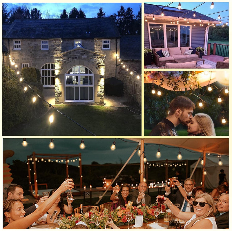 30m Festoon Lights Outdoor with Dimmerremote 32 LED