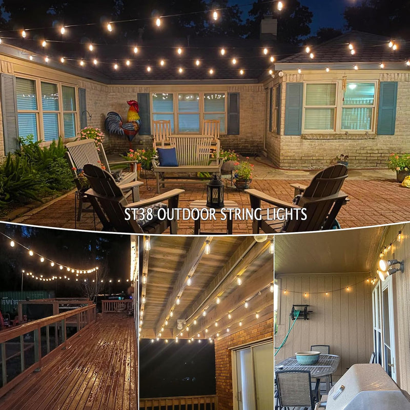 30m Festoon Lights Outdoor with Dimmerremote 32 LED