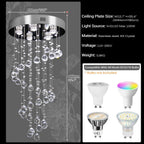 31" Spiral Crystal Chandelier Ceiling Light Raindrop Pendant