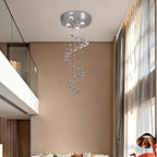 31" Spiral Crystal Chandelier Ceiling Light Raindrop Pendant