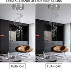 31" Spiral Crystal Chandelier Ceiling Light Raindrop Pendant