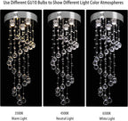 31" Spiral Crystal Chandelier Ceiling Light Raindrop Pendant
