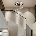 31" Spiral Crystal Chandelier Ceiling Light Raindrop Pendant
