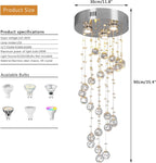 31" Spiral Crystal Chandelier Ceiling Light Raindrop Pendant