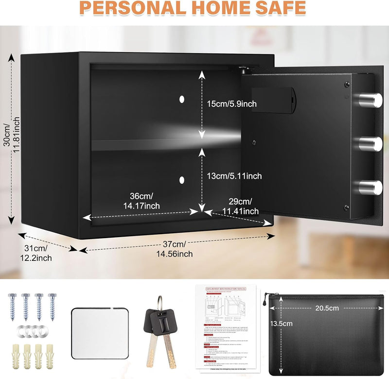 31L Anti-Theft Home Safe Box with Money Bag