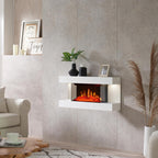 32" 82CM Wall Mounted Fireplace All-In-One with Downlights