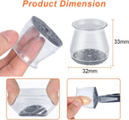 32pcs Chair Leg Floor Protectors Transparent Silicone Caps