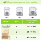 32pcs Chair Leg Floor Protectors Transparent Silicone Caps