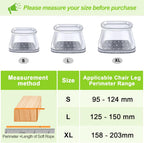 32pcs Chair Leg Floor Protectors Transparent Silicone Caps