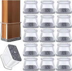 32pcs Chair Leg Floor Protectors Transparent Silicone Caps
