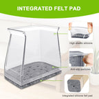 32pcs Chair Leg Floor Protectors Transparent Silicone Caps