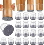 32pcs Chair Leg Floor Protectors Transparent Silicone Caps