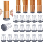 32pcs Chair Leg Floor Protectors Transparent Silicone Caps