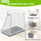 32pcs Chair Leg Floor Protectors Transparent Silicone Caps