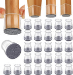 32pcs Chair Leg Floor Protectors Transparent Silicone Caps