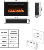 33 in Electric Fireplace Inserts Recessed