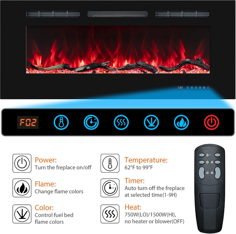 33 in Electric Fireplace Inserts Recessed