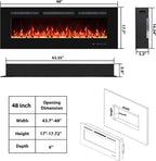 33 in Electric Fireplace Inserts Recessed