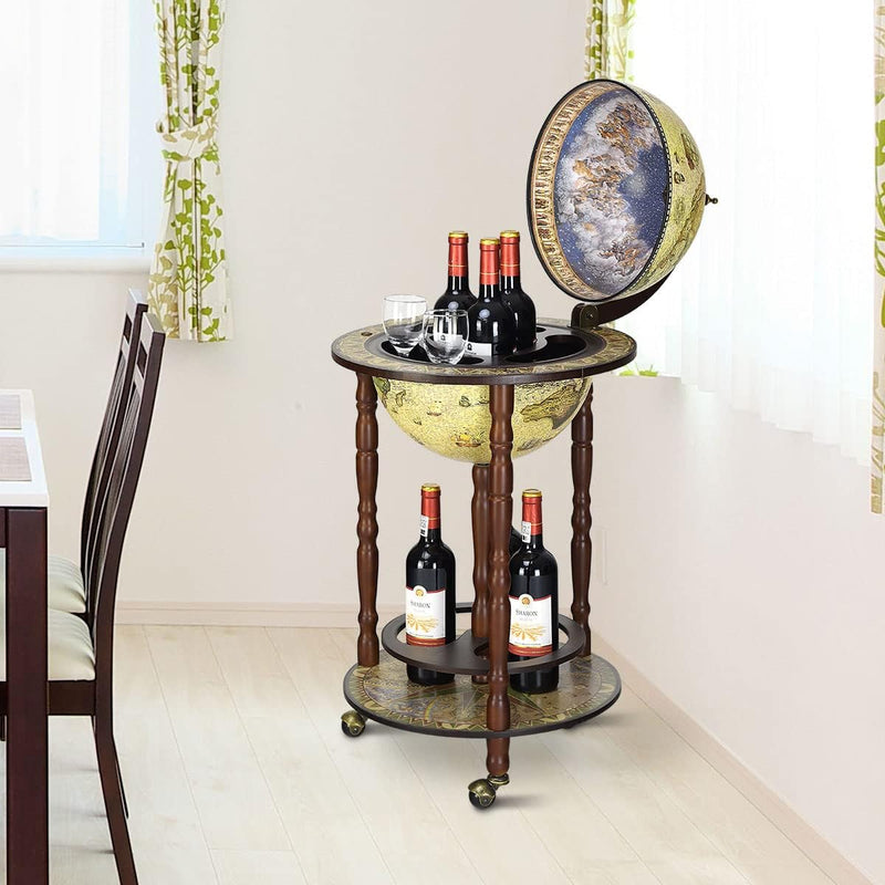 330MM 360MM Globe Drinks Cabinet Unique Eucalyptus Wooden