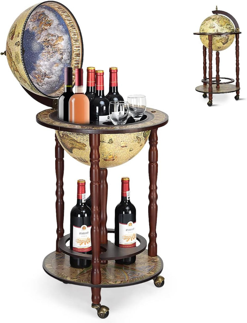 330MM 360MM Globe Drinks Cabinet Unique Eucalyptus Wooden
