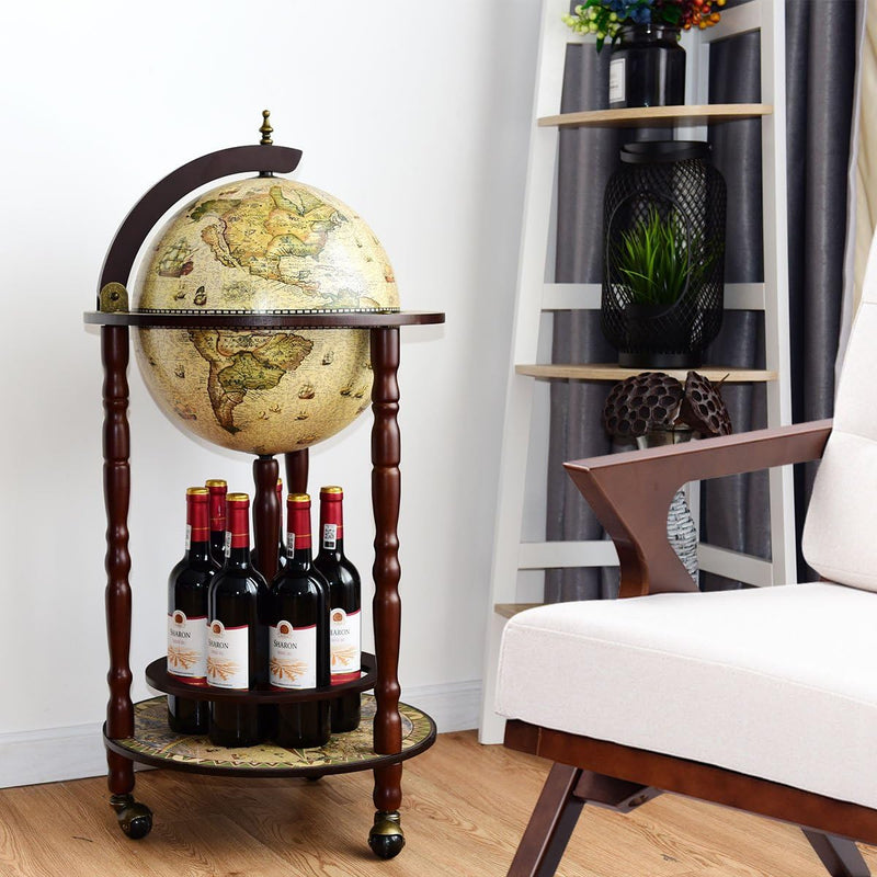 330MM 360MM Globe Drinks Cabinet Unique Eucalyptus Wooden