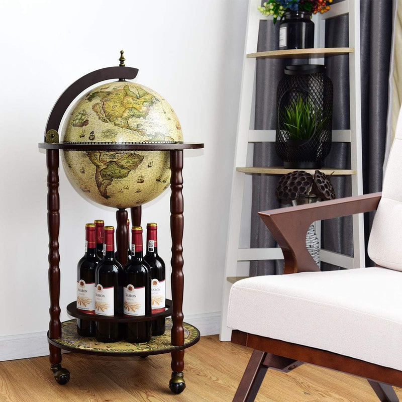 330MM 360MM Globe Drinks Cabinet Unique Eucalyptus Wooden