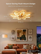 35.4" Ceiling Fans with Lights and Remote LED