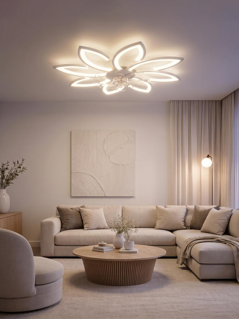 35.4" Ceiling Fans with Lights and Remote LED