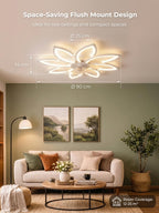 35.4" Ceiling Fans with Lights and Remote LED