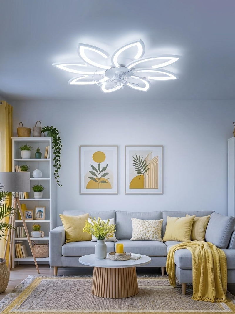 35.4" Ceiling Fans with Lights and Remote LED