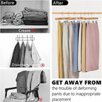 35.5CM Natural Wooden Trousers Hangers 20pcs Smooth Wood