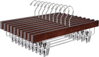 35.5CM Natural Wooden Trousers Hangers 20pcs Smooth Wood
