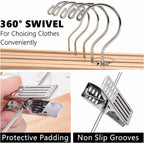 35.5CM Natural Wooden Trousers Hangers 20pcs Smooth Wood