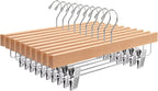 35.5CM Natural Wooden Trousers Hangers 20pcs Smooth Wood